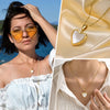 Women's Dainty Locket Heart Pendant Necklaces, Openable Shell Pendants, Gold Color Stainless Steel Shell Photo Frame Necklace - Image 1