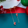 Christmas Red Dangle Earrings For Women Rhinestone Snowflake Pearl Earring Christmas Party Festival Year Jewelry - Image 19