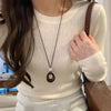Resin Pendant Necklace with Irregular Open Geometric Shape - Image 5