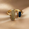 Adjustable Colorful Drip Glaze Ring Women Retro Geometric Gold Colour Metal Rings Wedding Jewelry Birthday Gift - Image 1