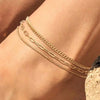Gold Plated Ankle Bracelets for Women, Stainless Steel Cuban Link Chain Layered Anklet Set for Teen Girls Jewelry - Image 6