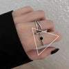 Silver Open Retro Ring For Women Geometric Punk Asymmetric Jewelry Gift - Image 30