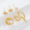 6pcs European And American Minimalist Stainless Steel Zircon Ear Clip Set for Women Elegant Multiple Stud Earring Jewelry Gifts - Image 5