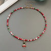 Christmas Necklaces for Women Girls Handmade Rice Beads X'mas Tree Santa Claus Snowman Gift Necklace Pendant Year Jewelry - Image 7