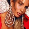 Stonefans Elegant Jewelry Exaggerated Layered Earrings Hanging Prom for Women 2024 New Show Oversize Rhinestone Earrings