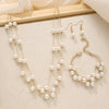 Elegant Multi-layer Stacked Imitation Pearl Necklace+Bracelet+Earrings Women's Jewelry Set Daily Party Wear Gift - Image 5