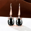 Female Crystal Green Oval Stone Zircon Earring Rose Gold Color Long Dangle Wedding Jewelry For Women - Image 3