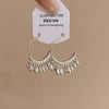 Metal C-Shaped Tassel Chain Earring for Women Elegant Silver Color Waterdrop Geometric Temperament Drop Earrings Jewelry - Image 1