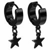 2pcs Women Men's Stainless Steel Dropping Earrings Black/Silver Color Star Moon Gothic Punk Rock Style - Image 7