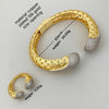 European and American -Selling Hollow Zirconia Inlaid Elastic Bracelet Ring Two-Tone Design Jewelry - Image 4
