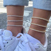 Zircon Tennis Anklet For Women Sexy Iced Out Crystal Gold Color Bracelet Leg Chain Beach Jewelry Sandals - Image 3