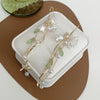 Sweet Temperament Small Fresh Bamboo White Lily Of The Valley Flower Earrings Elegant And Gentle Asymmetric Earrings - Image 15