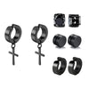 4 Psirs Stainless Steel Magnetic Earrings Gothic Hip Hop Style, Painless Clip-On Studs for Street - Image 8