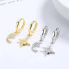 Minimalist Crystal Zirconia Stars Moon Huggie Hoop Earrings For Women Stainless Steel Circle Earrings Punk Rock Jewelry - Image 5