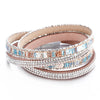 Women Leather Bracelet Czech Crystal Vintage Boho Multiple Layered Bohemian Double Wrap Bracelet Men Jewelry Gifts - Image 2