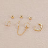 Three-Piece Floral Stud Earring Set with Linked Details - Image 19