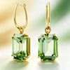 Rectangle Olive Green Zircon Hoop Chain Necklace Earrings Bracelet Ring Women Jewelry Set - Image 16