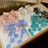 Flower petals tassel earrings small fresh and sweet temperament exaggerated earrings - Image 1