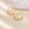Stainless Steel Acrylici Resin Hoop Earrings for Women Classic Brown Pink Color Earrings Party Jewelry - Image 13