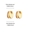 Double Circle Hoop Earrings for Women Simple Crystal Zirconia Stainless Steel Piercing Earring Jewelry - Image 4