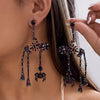 Light Full Rhinestone Skull Earrings for Women Exaggerated Skeleton Pendant Earrings Halloween Party Jewelry Gift - Image 8