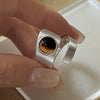 Silver Open Finger Ring Golden Clear CZ Square Droplet Geometric Punk For Women Jewelry Gift - Image 40