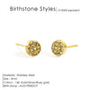 Birthstone Pierced Earrings Zirconia Earrings Stainless Steel Jewelry Birthday Gift - Image 14