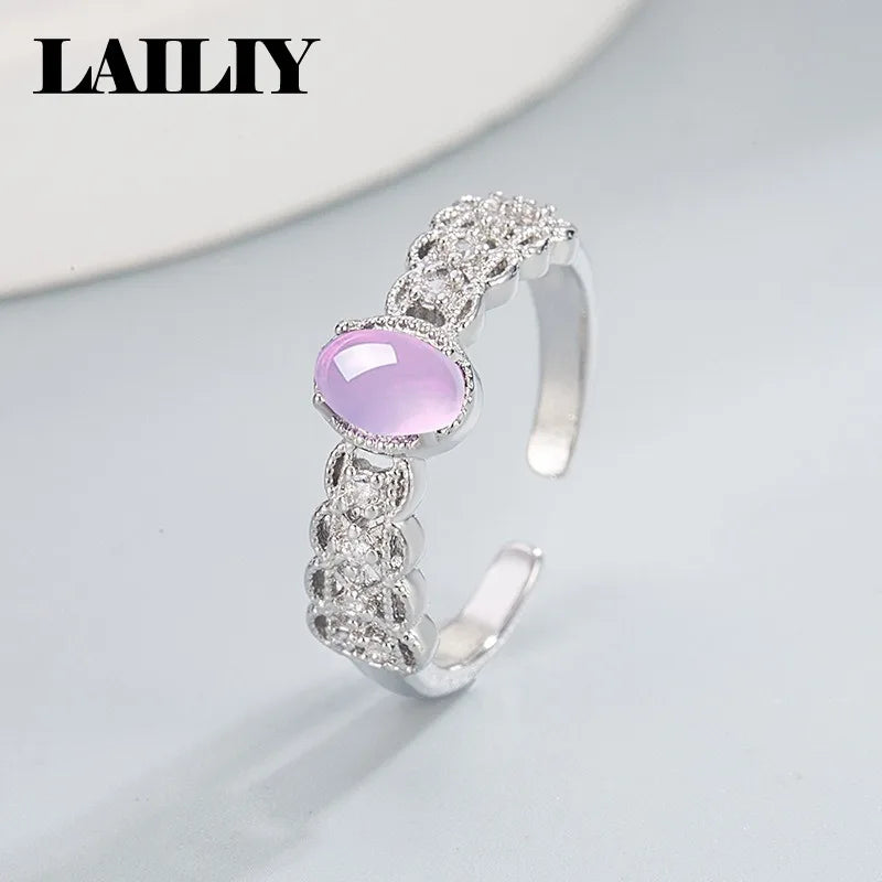 Silver Gold Diamonds Crystals Adjustable Brushed Finish Ring For Women Jewelry - Image 1