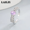 Silver Gold Diamonds Crystals Adjustable Brushed Finish Ring For Women Jewelry - Image 1