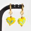 1Pair Korean Styles Cute Colorful Glass Heart Pendant Hoop Earrings Harajuku Y2K Girl Sweet Love Aesthetic Jewelry - Image 9