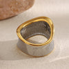 316L Stainless Steel Two Tone Twisted Wide Ring Party Jewelry Women's Unique Cool Ring Gift - Image 6