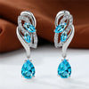 Female Blue Rainbow Stone Earring Silver Color Clip Earrings For Women Charm Crystal Zircon Wedding Jewelry - Image 14