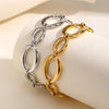 Stainless Steel Oval Links Chain Bracelets for Women Girls, Dainty Simple Metal Links Wristband Jewelry - Image 1