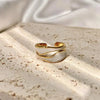 Silver Open Finger Ring Golden Enamel Donut Dazzling Geometric Punk For Women Jewelry Gift - Image 32