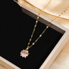 Cute Romantic Pink Sakura Pendant Stainless Steel Necklaces For Women Korean Female Sexy Clavicle Chain Jewelry Gift - Image 4