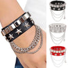 Leather Punk Spike Rock Studded Bracelet Goth Cuff Bracelet Gothic Rivet Buckle Wristband With Metal Chain Skull Accessories - Image 5