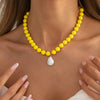 Colorful Acrylic Bead Necklace with Irregular Pearl-Style Pendant - Image 19