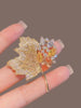 Rhinestone Yellow Maple Brooches Vintage Maple Leaf Green Crystal Pendant Woman's Brooch Pin Accessories Gift - Image 6