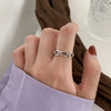 Silver Open Retro Ring For Women Geometric Punk Asymmetric Jewelry Gift - Image 18