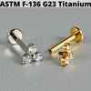 Cz Flower Titanium Cartilage Earrings Stud 16G Internally Threaded Sun Helix Ear Tragus Piercing Jewelry - Image 2