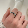 Silver Open Finger Ring Golden Clear CZ Square Droplet Geometric Punk For Women Jewelry Gift - Image 49