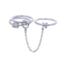 Iced Out Stack Chain Ring Gold Color Micro Paved CZ Engagement Band Multi Piece Stacking Finger Jewelry - Image 2