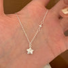 Five-Pointed Star Pendant Necklace in Silver-Tone - Image 2