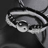 12 Pieces/Set Alloy Black and White Tai Chi Rhinestone Woven Bracelets For Couples With Adjustable Bracelets - Image 6