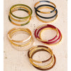 1Set 66mm 3 Round Circle Resin Overlay Minimalist Bracelet Bangle Set Gold Plated Stainless Steel Wrist Jewelry - Image 2
