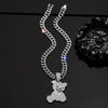 Hip Hop Aggressive Bear Pendants Necklaces with Miami Cuban Link Chain Brown Bear Men's Women Choker Collar Jewelry Accessories - Image 4