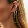 Korean Temperament Imitation Pearl Metal Chain Long Tassel C Shaped No Ear Holes Earbone Clip for Women Clip Earrings Jewelry - Image 2