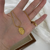 Stainless Steel Tulip Rose Pendant Necklace in Gold-Tone or Silver-Tone - Image 9