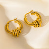 316L Stainless Steel Gold Color Twist Hoop Earrings For Women Holiday Gift Ear Buckle Jewelry - Image 4