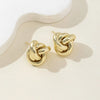 Gold SIlver Color Knot Hoop Earring For Women Shiny Plating Earring Stud Cute Daily Wear Jewelry Gift - Image 2